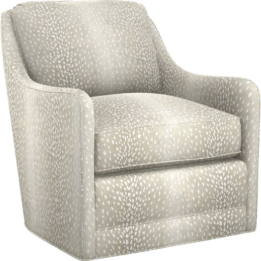 Glenhaven Patterned Swivel Chair by Tommy Bahama Home in grey. Made from mahogany, fabric in a unique style.