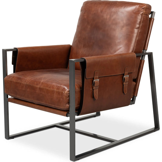001 SI-2262534 | Additional Silo | Edmonds Distilled Leather Chair by Sarreid Ltd.. Made from unique in a unique style.