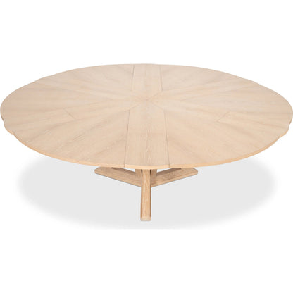 Casual Jupe Dining Table by Sarreid Ltd. in solid oak, veneers. Made from solid oak, veneers in a traditional style.