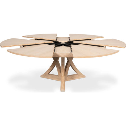 Casual Jupe Dining Table by Sarreid Ltd. in solid oak, veneers. Made from solid oak, veneers in a traditional style.