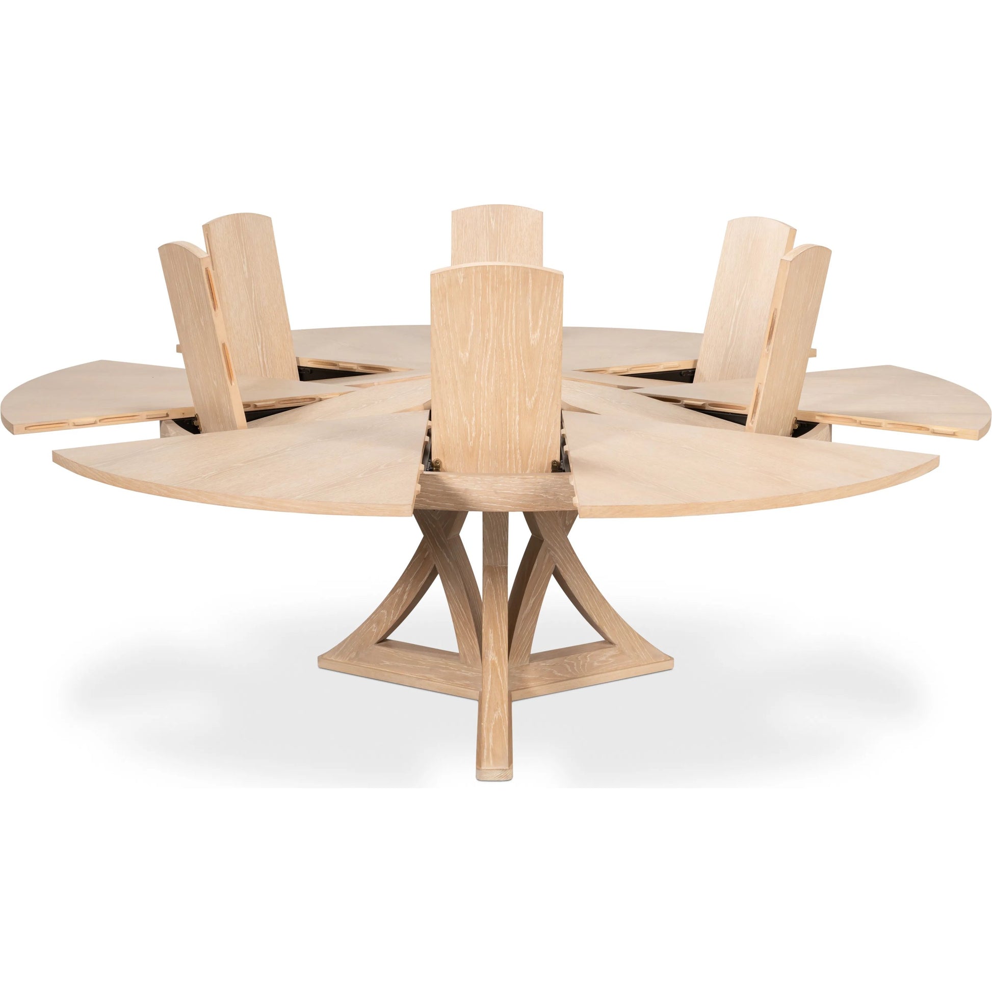 Casual Jupe Dining Table by Sarreid Ltd. in solid oak, veneers. Made from solid oak, veneers in a traditional style.