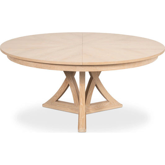Casual Jupe Dining Table by Sarreid Ltd.. Made from solid oak, veneers in a unique style.