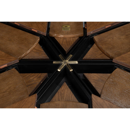 Casual Jupe Dining Table by Sarreid Ltd. in solid oak, veneers. Made from solid oak, veneers in a traditional style.