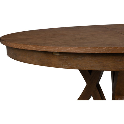 Casual Jupe Dining Table by Sarreid Ltd. in solid oak, veneers. Made from solid oak, veneers in a traditional style.
