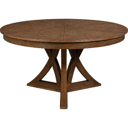 Casual Jupe Dining Table by Sarreid Ltd. in solid oak, veneers. Made from solid oak, veneers in a traditional style.