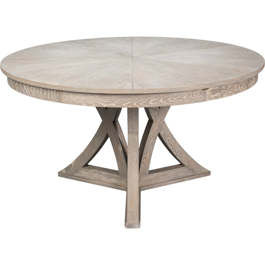 Casual Jupe Dining Table by Sarreid Ltd. in solid oak, veneers. Made from solid oak, veneers in a traditional style.