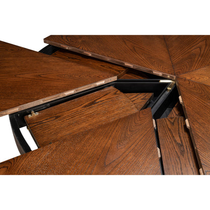 Casual Jupe Dining Table by Sarreid Ltd. in solid oak, veneers. Made from solid oak, veneers in a traditional style.