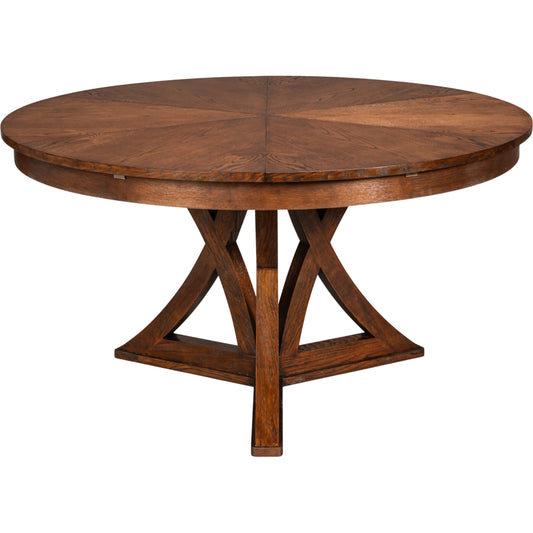 Casual Jupe Dining Table by Sarreid Ltd. in solid oak, veneers. Made from solid oak, veneers in a traditional style.