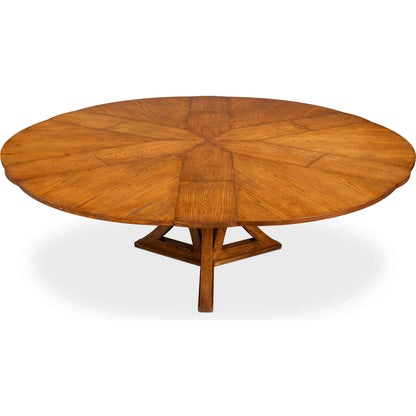 Casual Jupe Dining Table by Sarreid Ltd. in solid oak, veneers. Made from solid oak, veneers in a traditional style.