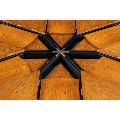 Casual Jupe Dining Table by Sarreid Ltd. in solid oak, veneers. Made from solid oak, veneers in a traditional style.