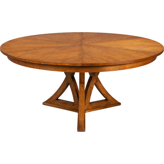 Casual Jupe Dining Table by Sarreid Ltd. in solid oak, veneers. Made from solid oak, veneers in a traditional style.
