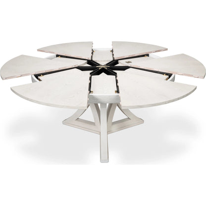 Casual Jupe Dining Table by Sarreid Ltd. in solid oak, veneers. Made from solid oak, veneers in a traditional style.