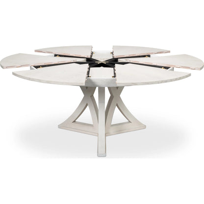 Casual Jupe Dining Table by Sarreid Ltd. in solid oak, veneers. Made from solid oak, veneers in a traditional style.