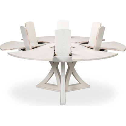 Casual Jupe Dining Table by Sarreid Ltd. in solid oak, veneers. Made from solid oak, veneers in a traditional style.