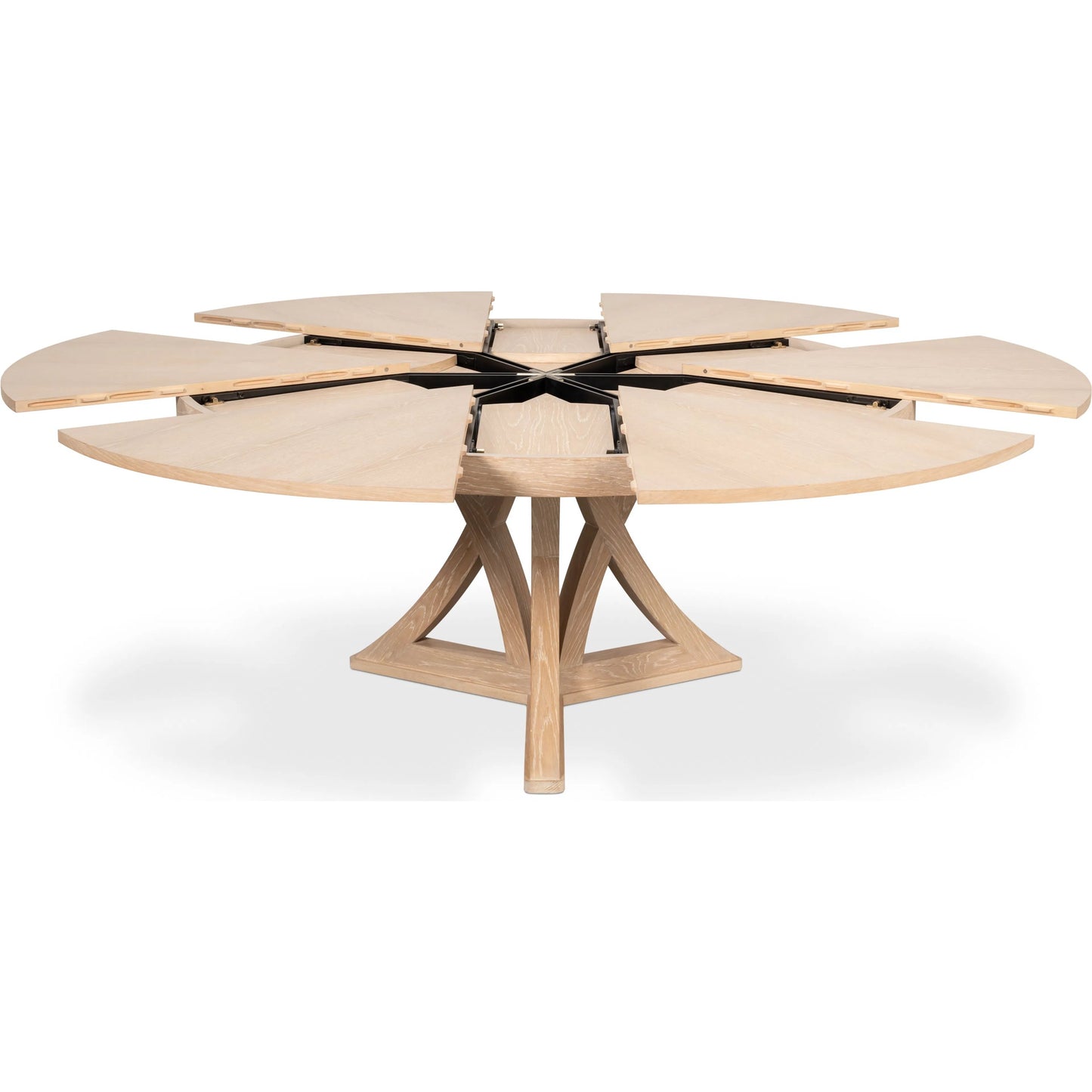 047 SI-2262529 | Closeup | Casual Jupe Dining Table by Sarreid Ltd. in solid oak, veneers. Made from solid oak, veneers in a traditional style.