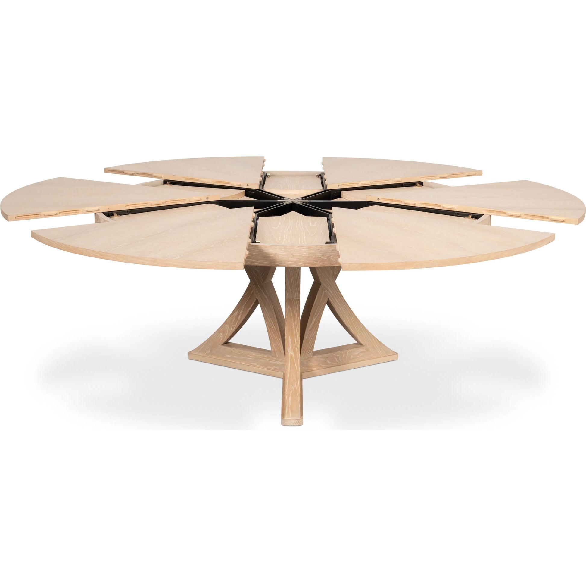 Casual Jupe Dining Table by Sarreid Ltd. in solid oak, veneers. Made from solid oak, veneers in a traditional style.