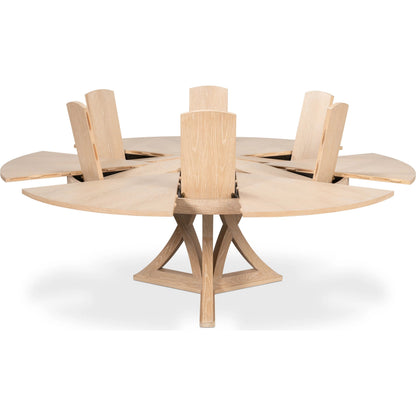 Casual Jupe Dining Table by Sarreid Ltd. in solid oak, veneers. Made from solid oak, veneers in a traditional style.