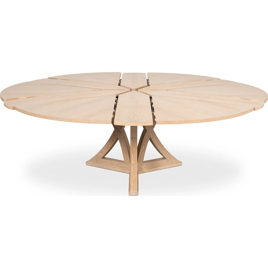 Casual Jupe Dining Table by Sarreid Ltd.. Made from solid oak, veneers in a unique style.