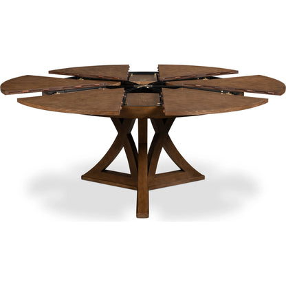 Casual Jupe Dining Table by Sarreid Ltd. in solid oak, veneers. Made from solid oak, veneers in a traditional style.