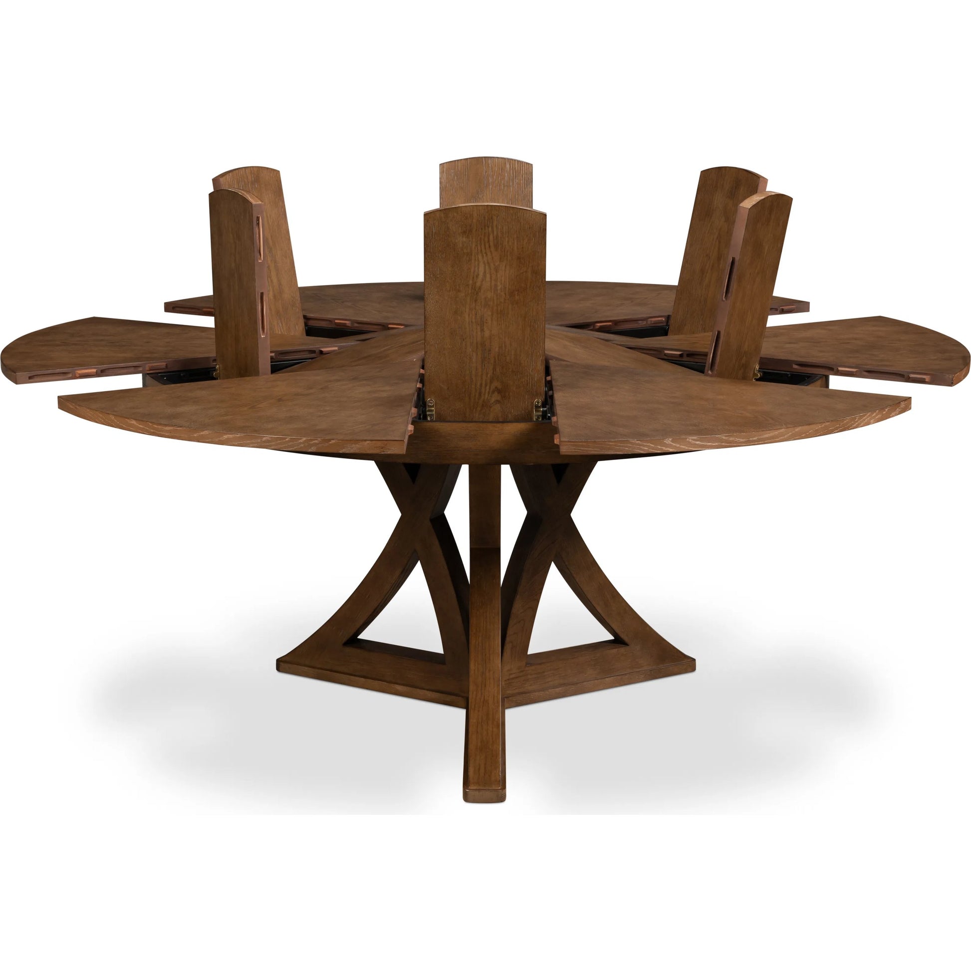 Casual Jupe Dining Table by Sarreid Ltd. in solid oak, veneers. Made from solid oak, veneers in a traditional style.