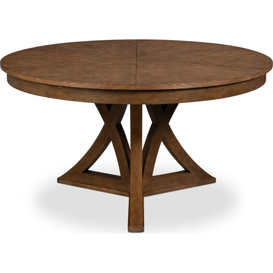Casual Jupe Dining Table by Sarreid Ltd.. Made from solid oak, veneers in a unique style.