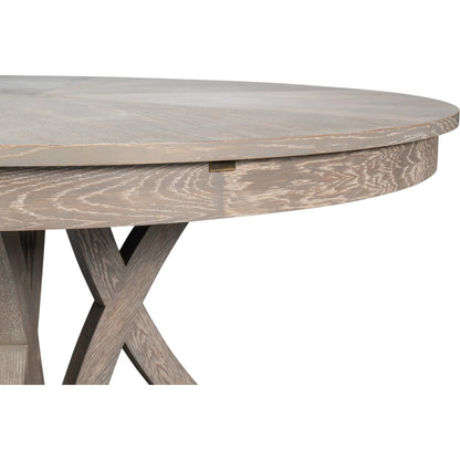 Casual Jupe Dining Table by Sarreid Ltd. in solid oak, veneers. Made from solid oak, veneers in a traditional style.