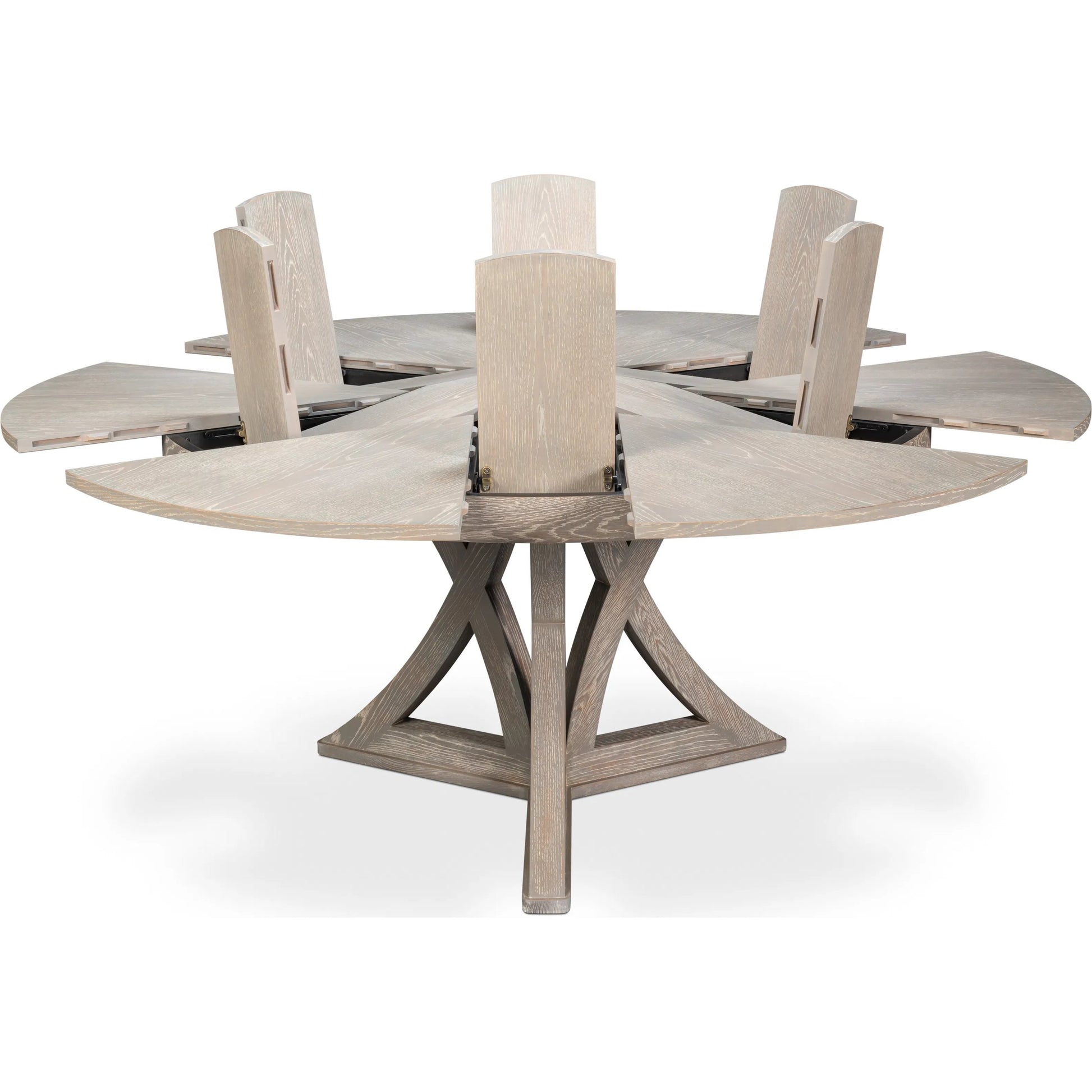 Casual Jupe Dining Table by Sarreid Ltd. in solid oak, veneers. Made from solid oak, veneers in a traditional style.