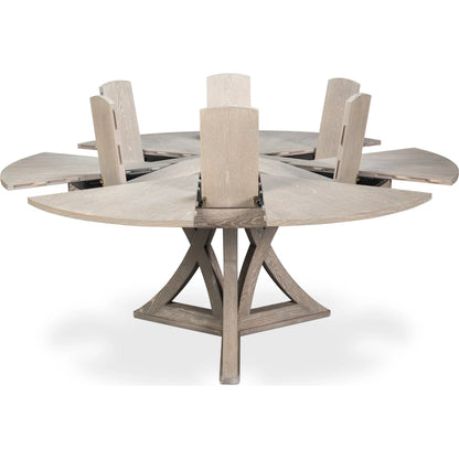 Casual Jupe Dining Table by Sarreid Ltd. in solid oak, veneers. Made from solid oak, veneers in a traditional style.