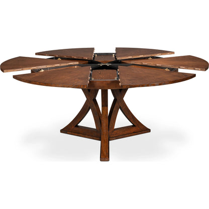 Casual Jupe Dining Table by Sarreid Ltd. in solid oak, veneers. Made from solid oak, veneers in a traditional style.