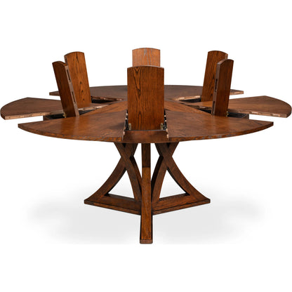 Casual Jupe Dining Table by Sarreid Ltd. in solid oak, veneers. Made from solid oak, veneers in a traditional style.