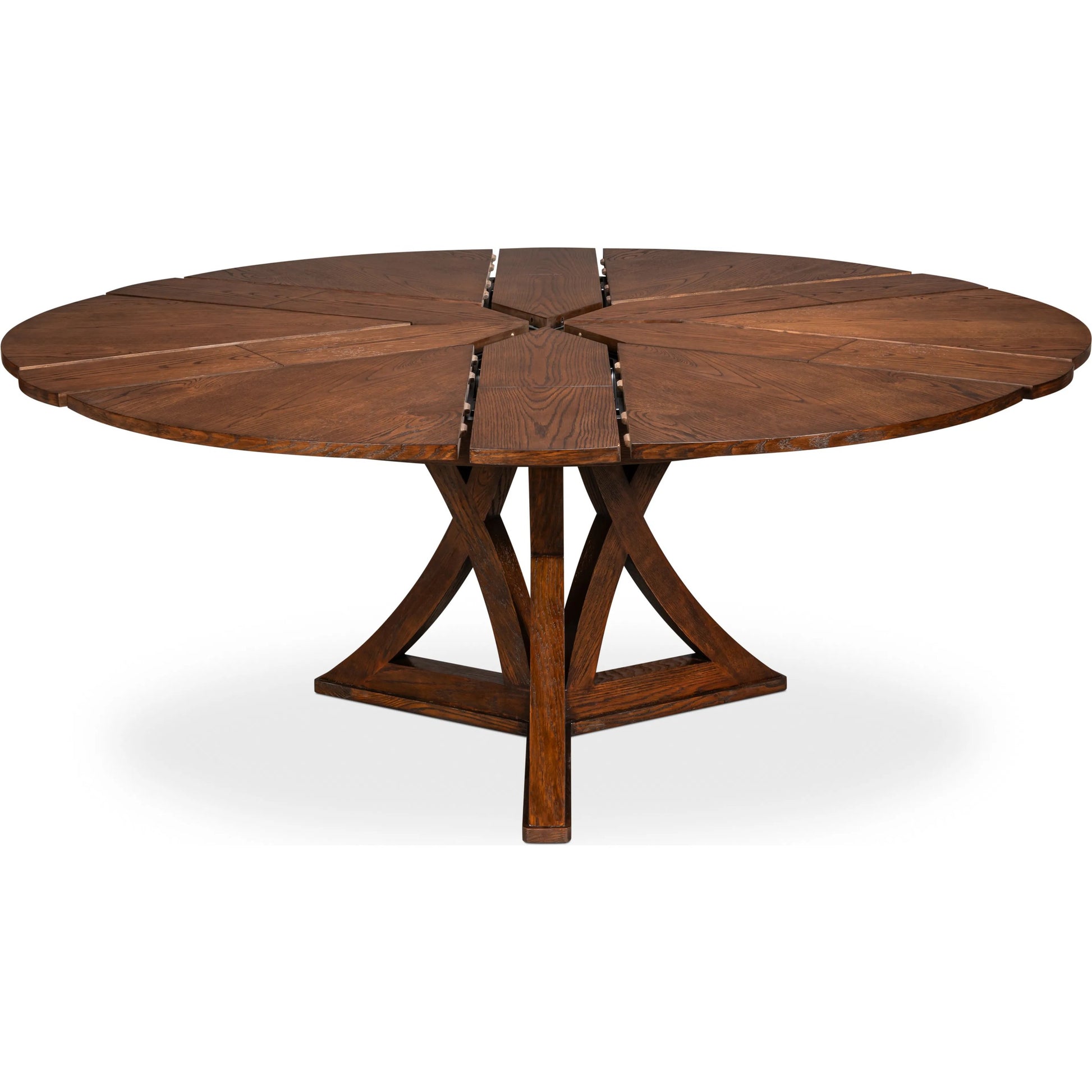 Casual Jupe Dining Table by Sarreid Ltd. in solid oak, veneers. Made from solid oak, veneers in a traditional style.