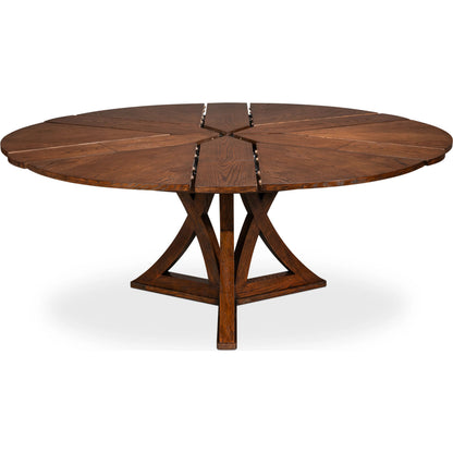 Casual Jupe Dining Table by Sarreid Ltd. in solid oak, veneers. Made from solid oak, veneers in a traditional style.