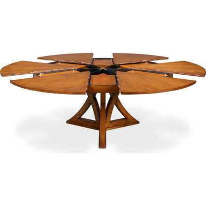 Casual Jupe Dining Table by Sarreid Ltd. in solid oak, veneers. Made from solid oak, veneers in a traditional style.