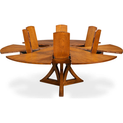 Casual Jupe Dining Table by Sarreid Ltd. in solid oak, veneers. Made from solid oak, veneers in a traditional style.
