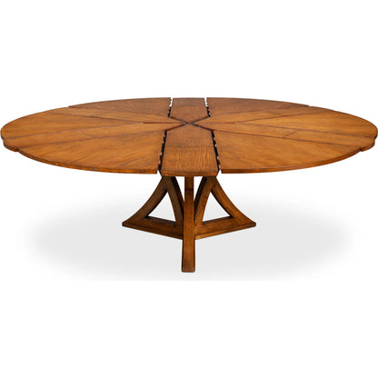Casual Jupe Dining Table by Sarreid Ltd. in solid oak, veneers. Made from solid oak, veneers in a traditional style.