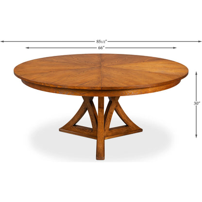 Casual Jupe Dining Table by Sarreid Ltd. in solid oak, veneers. Made from solid oak, veneers in a traditional style.