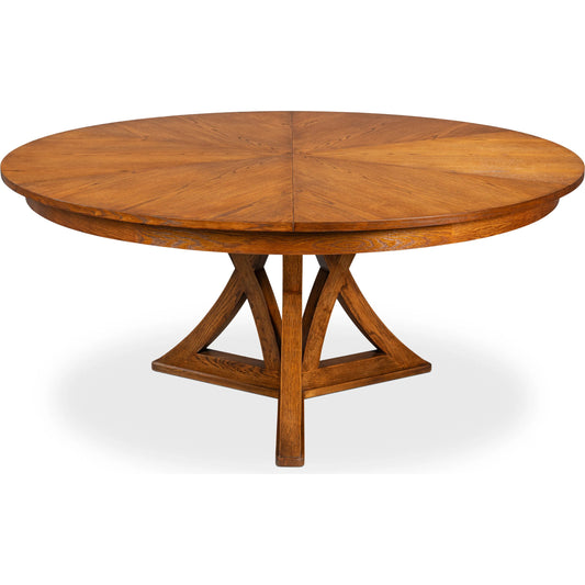 Casual Jupe Dining Table by Sarreid Ltd.. Made from solid oak, veneers in a unique style.