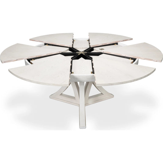 Casual Jupe Dining Table by Sarreid Ltd.. Made from solid oak, veneers in a unique style.