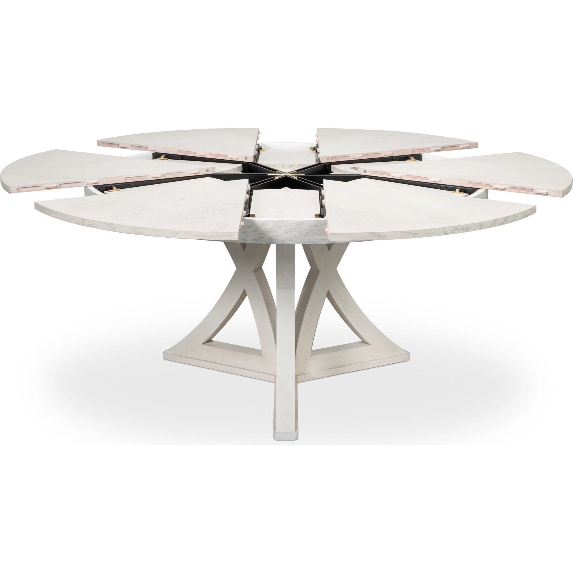 Casual Jupe Dining Table by Sarreid Ltd. in solid oak, veneers. Made from solid oak, veneers in a traditional style.