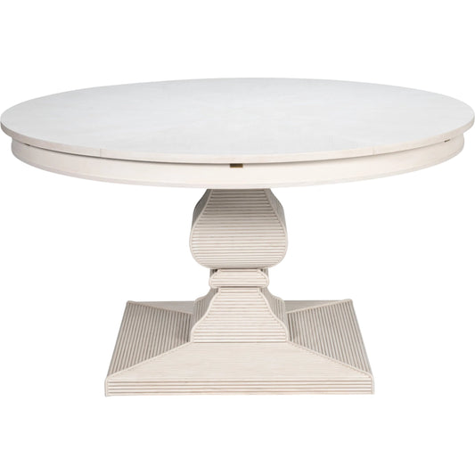 Kelso Jupe Dining Table by Sarreid Ltd. in ash top, faux bois base, oak core. Made from unique in a unique style.