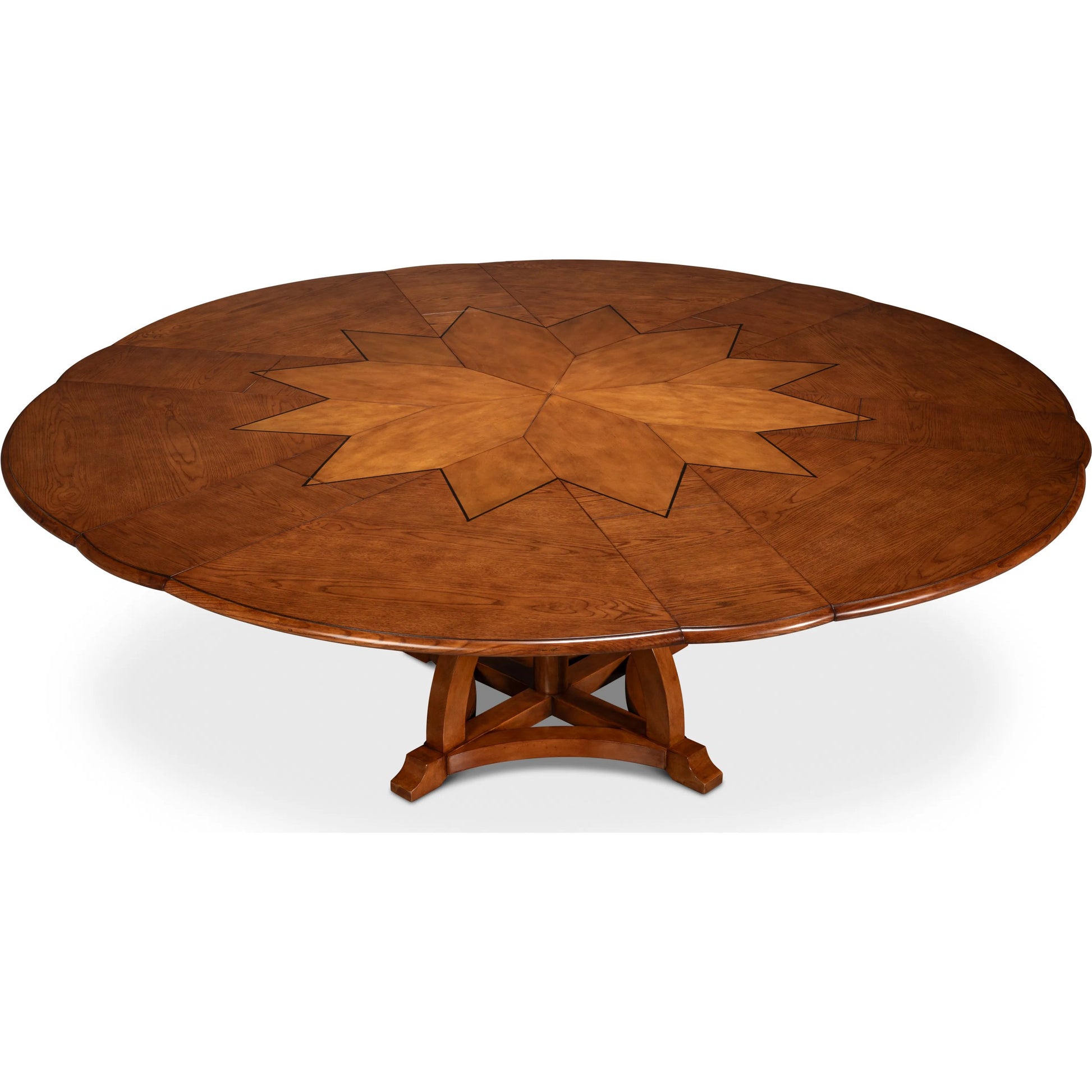 Austin Jupe Dining Table by Sarreid Ltd. in brown and solid walnut, white oak veneer. Made from unique in a traditional style.