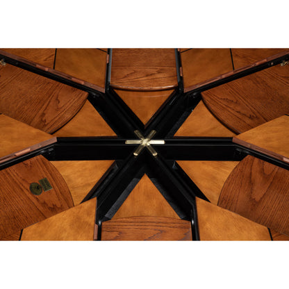 Austin Jupe Dining Table by Sarreid Ltd. in brown and solid walnut, white oak veneer. Made from unique in a traditional style.