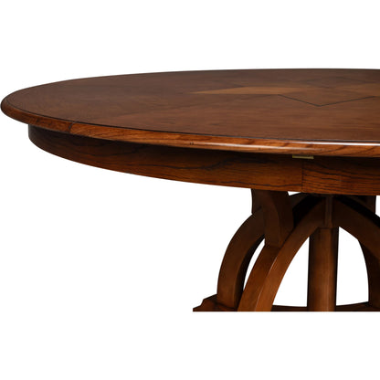 Austin Jupe Dining Table by Sarreid Ltd. in brown and solid walnut, white oak veneer. Made from unique in a traditional style.