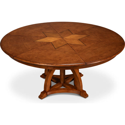 Austin Jupe Dining Table by Sarreid Ltd. in brown and solid walnut, white oak veneer. Made from unique in a traditional style.