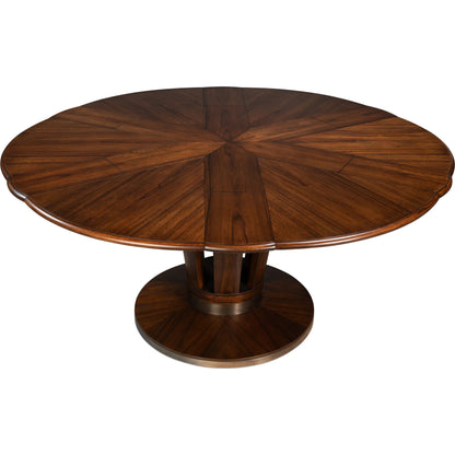 Soho Jupe Dining Table by Sarreid Ltd. in brown. Made from paldao wood in a traditional style.