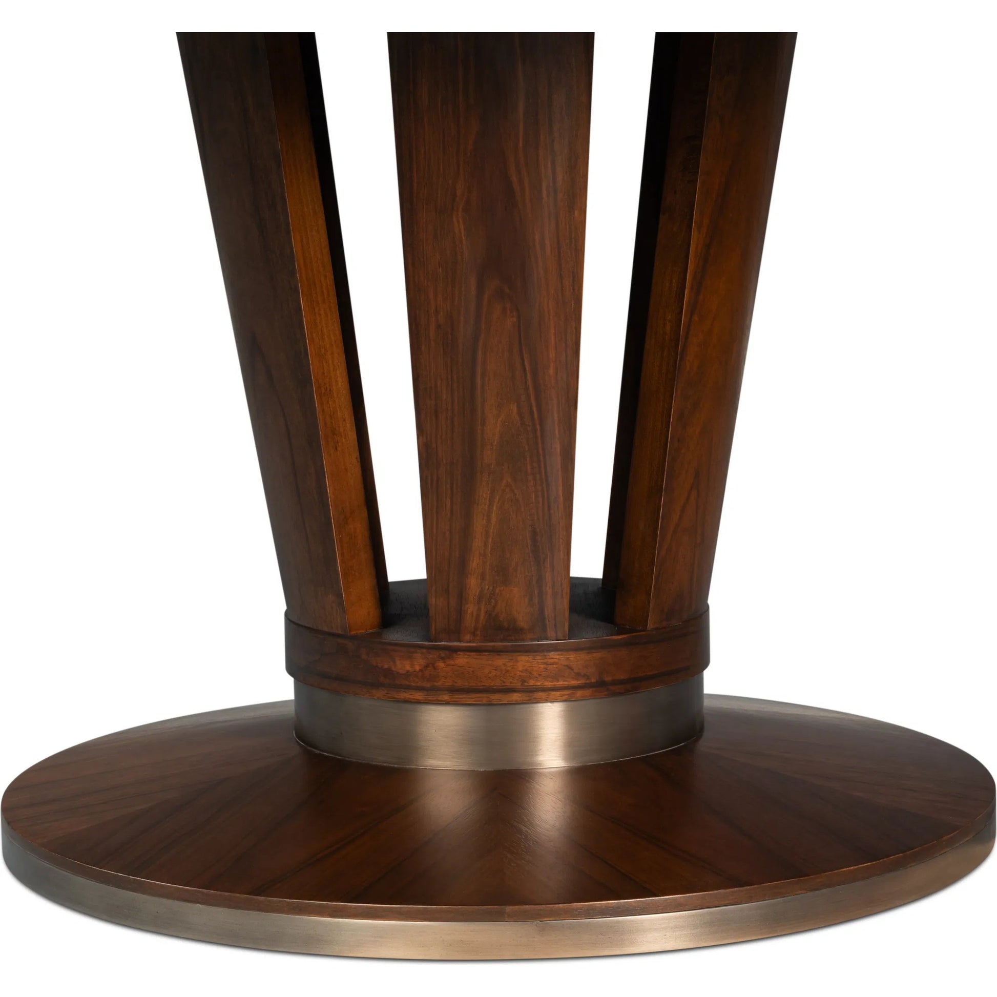 Soho Jupe Dining Table by Sarreid Ltd. in brown. Made from paldao wood in a traditional style.