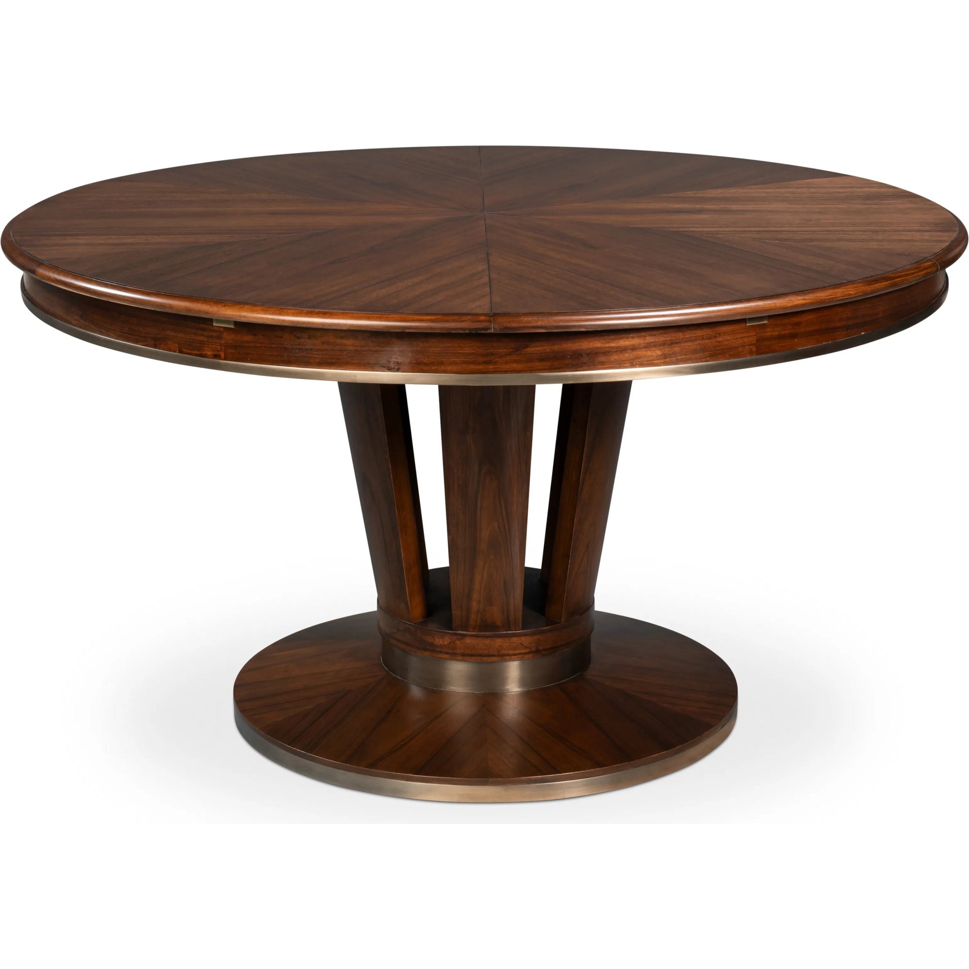 Soho Jupe Dining Table by Sarreid Ltd. in brown. Made from paldao wood in a traditional style.