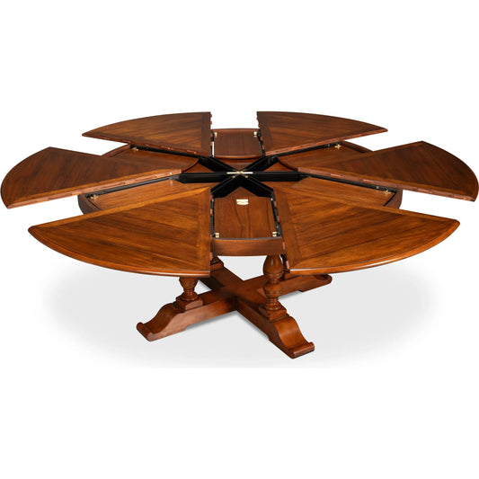 Walnut Jupe Dining Table by Sarreid Ltd. in brown and solid walnut. Made from unique in a unique style.