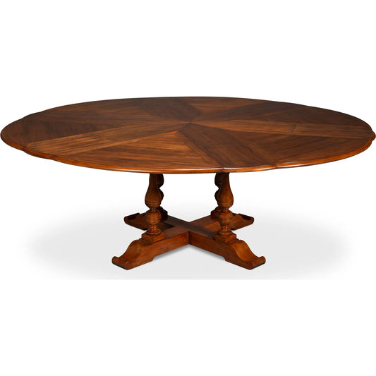 Walnut Jupe Dining Table by Sarreid Ltd. in brown and solid walnut. Made from unique in a unique style.