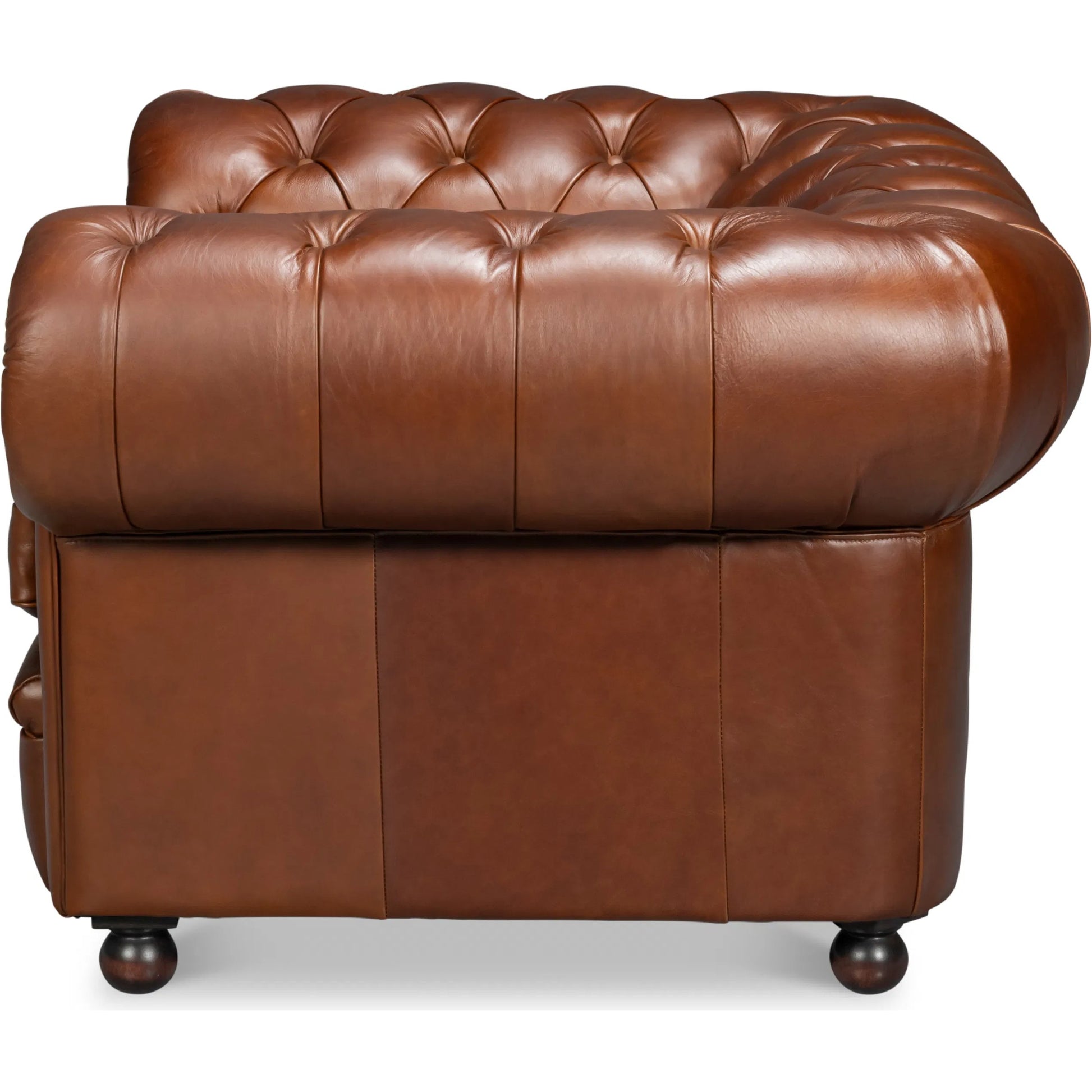 Savile Leather Chair by Sarreid Ltd. in britian green. Made from rubber wood legs, leather in a traditional style.